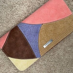 New Desigual Patchwork Suede Wallet